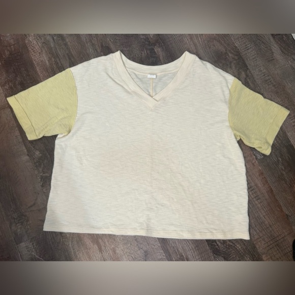 By Together Cream and Green Short Sleeve Tee - Picture 1 of 5